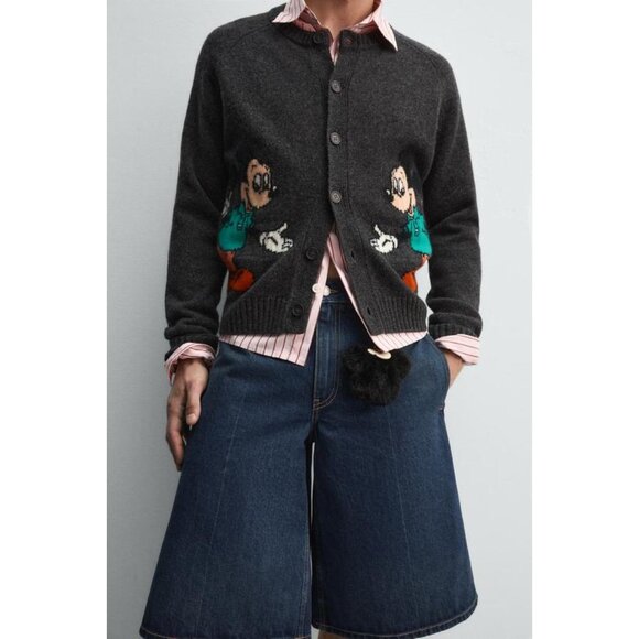 ZARA MICKEY MOUSE WOOL CARDIGAN HARRY LAMBERT FOR ZARA X DISNEY - Picture 5 of 8